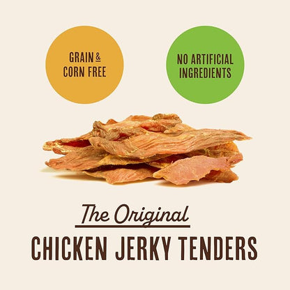 Waggin' Train Chicken Jerky Dog Treats, Made with 100% Real Chicken Breasts, Only Two All-Natural Ingredients, Great High Protein Dog Treat, Easily Digestible for Big or Small Dogs, 30 oz. Pouch