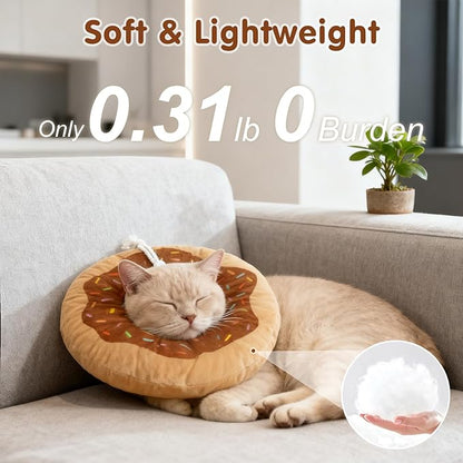 BEAUTYZOO Cat Cone Collars Soft, Cat Recovery E Collars After Surgery to Stop Licking, Adjustable Elizabeth Circle Collar Cute Pet Donut Pillow for Cats Kitten Small Dogs