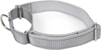 SGODA Martingale Dog Collar, Reflective Nylon Padded Dog Training Collars for Large Dogs, Grey L