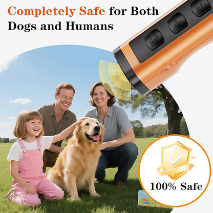 2 Pack Dog Bark Deterrent Devices Rechargeable Anti-Barking Device for Dogs 50ft Long Range Ultrasonic Correct Your Dog's Bad Behavior at the Push of aButton Better Than Shock Collars
