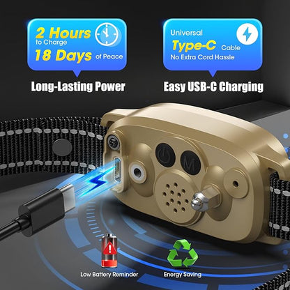 Smart AI Bark Collar for Large Medium Small Dogs, Anti Barking Device with 5 Training Modes, Exclusive Forced Bark-Stopping, Rechargeable IP67 Waterproof Bark Collar with 5 Sensitivity (Gold)