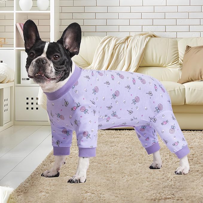 Dog Surgery Recovery Suit, Dog Onesie for Surgery Female Male Dogs, Dogs Pajamas Long Sleeve, Small Dogs Onesie, Abdominal Wound Bandages Surgical Suit, Cat Recovery Suit for Shedding Skin Disease