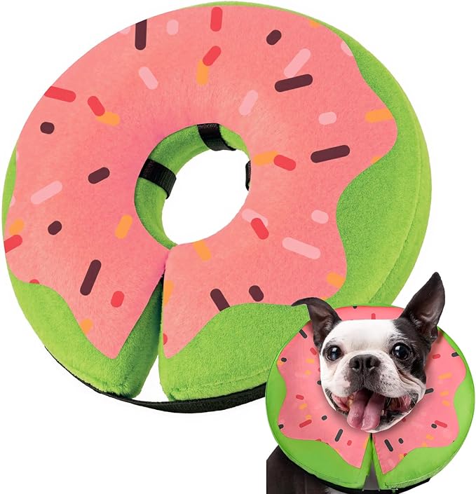 Gimars Inflatable Dog Cone Alternative Dog Donut Collar After Surgery, Soft Dog Neck Pillow Recovery Cone Collar, E Collar and Elizabethan Collar Alternative for Small and Medium Dogs