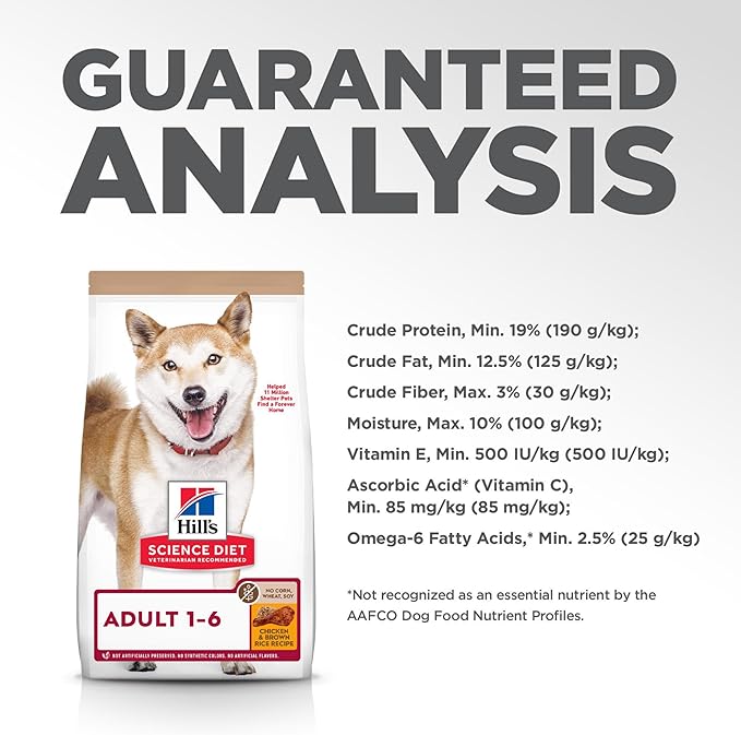 Hill's Science Diet Adult 1-6 No Corn, Wheat or Soy Dry Dog Food, Chicken, 30 lb. Bag