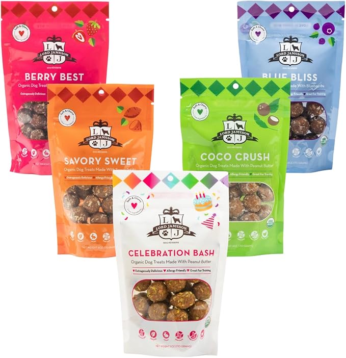 Lord Jameson Everyday Collection Bundle – Organic Daily Dog Treats for Healthy, Happy Pups (5-Pack)