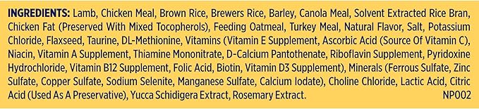 Nature’s Recipe Mature Lamb & Brown Rice Recipe Dry Dog Food, 24 lb. Bag