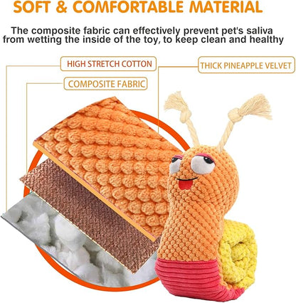 lilfrd Dog Enrichment Toys - Dog Puzzles Squeaky Treat Dispensing Crinkle Plush Snuffle Toys - Treat Toy for Small Medium Large Breed Puppy, Snail