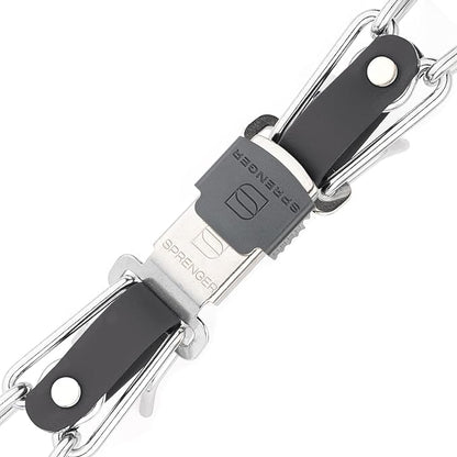 Herm Sprenger Chrome Plated Steel Dog Collar with Quick Release ClicLock Buckle O-Ring Biothane Insert Training Collar Made in Germany (Black, 25in x 4.0mm(Neck Size up to21-22in))