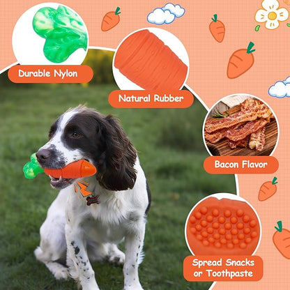 BoYoYo Tough Dog Toys for Aggressive Chewers with Squeaky, Indestructible Dog Chew Toys for Medium and Large Breeds to Keep Them Busy, Interactive Durable Dog Toy