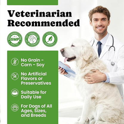 Probiotics for Dogs – Helps Digestion, Loose Stools, Gas & Sensitive Stomachs, Probiotics for Itchy Skin & Dog Yeast Infection, Immune & Fresher Breath with 4 Prebiotics & 5 Digestive Enzymes – 180 ct