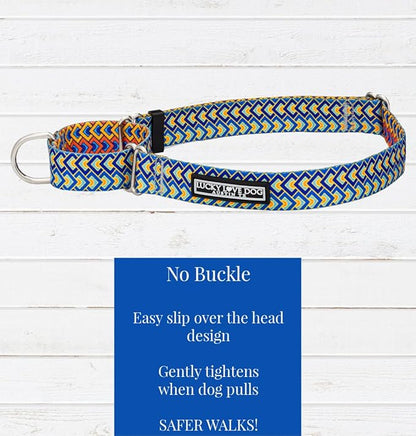 Lucky Love Dog Martingale Dog Collar - Adjustable, No-Slip, Durable, & Soft Webbing Collar for Male and Female Dogs Ideal for Training & Walking - Murphy, Large