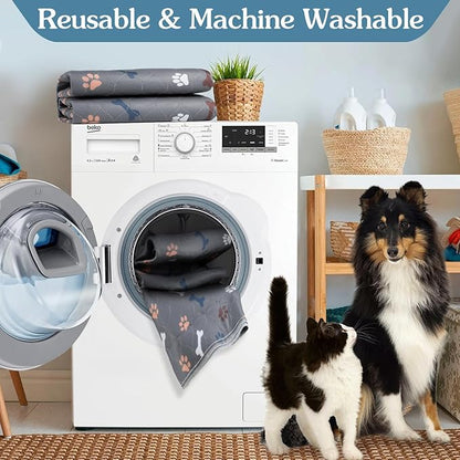 Washable Pee Pads for Dogs, 2Pack Reusable Puppy Pads, Fast Absorbent Dog Pee Pads for Crate Pet Training Pads, Waterproof Whelping Pads for Dogs Bed Mat Crate Indoor (Dark Grey, 18x24)