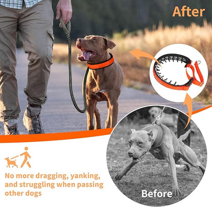 Mayerzon Martingale No Pull Collar for Medium Large Dogs, Patented Anti Pull Dog Collar with Buckle for Walking Training, with Neoprene Padding and Reflective Stitching, Adjustable(Sunset Orange, M)