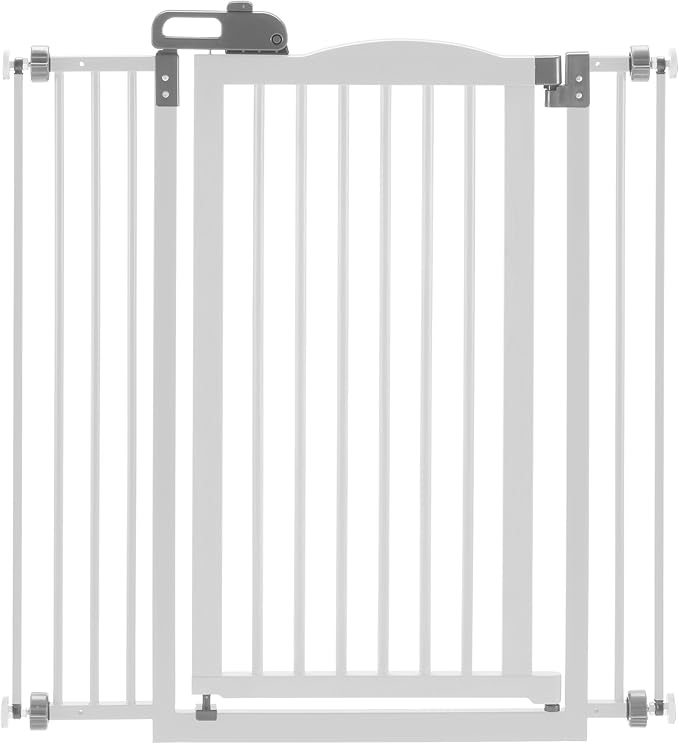 Richell Tall One-Touch White Pet Gate II, 36.4" x 38.4" x 2"
