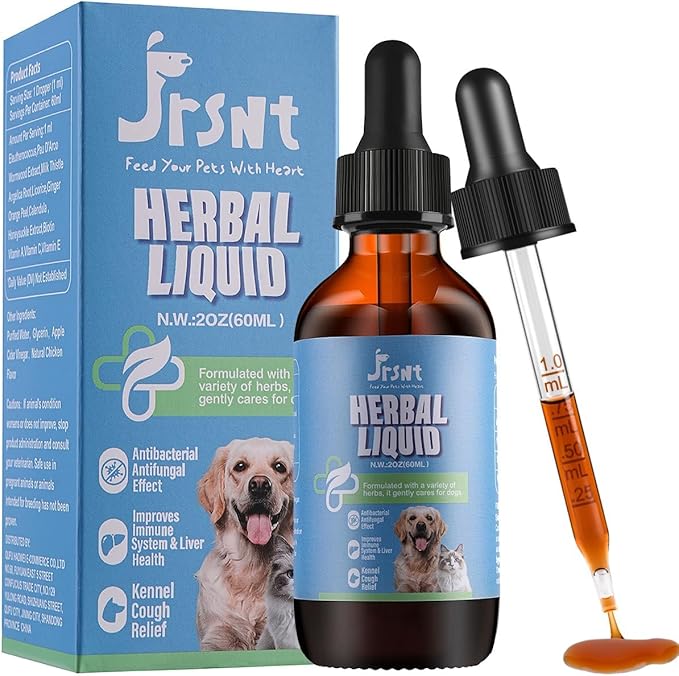 Kennel Cough Treatment for Dogs & Cats Helps with Dry, Wet, Barking Cough,Allergies & Sneezing Support Liver Health 100% Plant-Based Herbal Supplement 60 ml