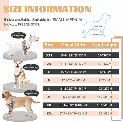 ROZKITCH Dog Wound Protector for Front Right Left Leg, Pet Prevent Licking Wound Elbow Knee Protector, Dog Recovery Suit Cone Collar Alternative for Sprain ACL CCL Arthritis Joint Care Brown XS