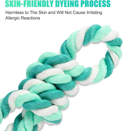 Dog Leash 6 FT Handmade Braided Cotton Rope Leashes for Small Medium and Large Dogs, New Golden Heavy Duty Metal Clasp, Moss Green