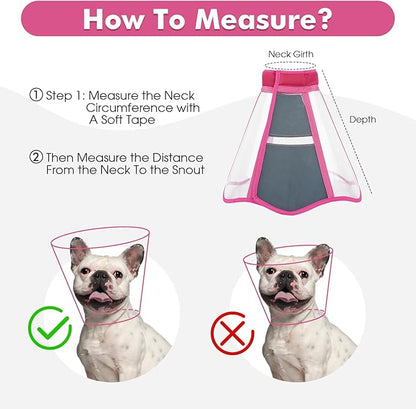 Allroaring Dog Cone, Adjustable Cones for Small Dogs, Soft Dog Cone Collar to Stop Licking, Comfy Pet Recovery Collars & Cones Alternative for After Surgery Wound Healing, Rosered S