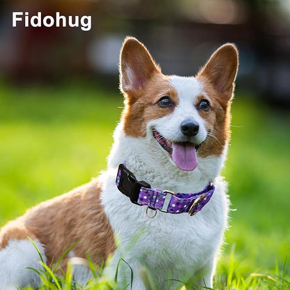 Reflective Martingale Collar for Dogs with Quick Release Buckle Cute No Pull Training Dog Collars (Purple Polka Dot, XSmall)