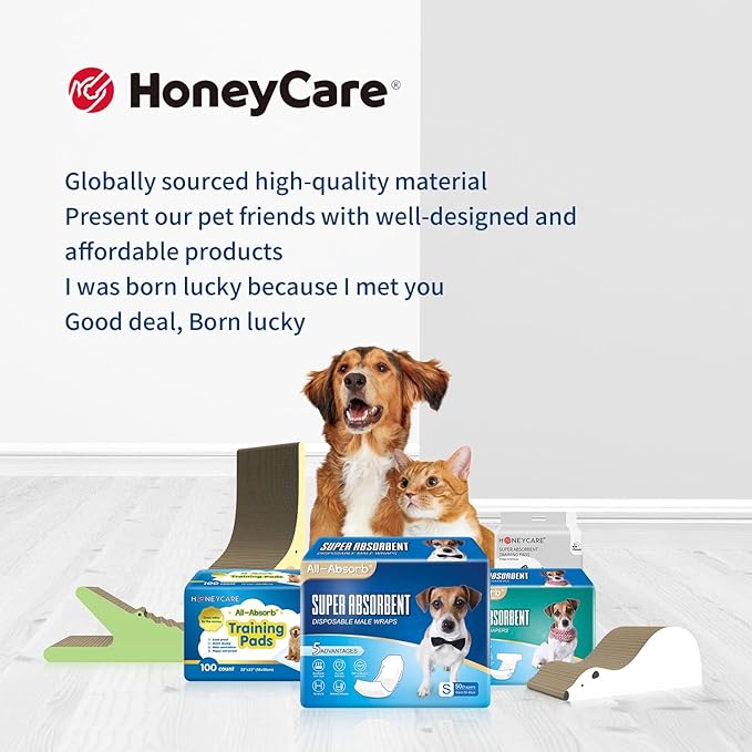 Honey Care All-Absorb 28"x44" Gigantic Dog and Puppy Training Pads, XXXL Dog Incontinence Training Pads, Made in The USA Dog Pee Pads(25 Count),White / Blue