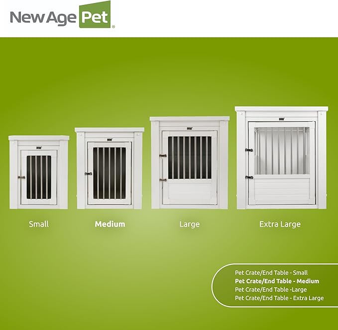 New Age Pet ecoFLEX Pet Crate/End Table, Medium, Antique White, Model:EHHC404M