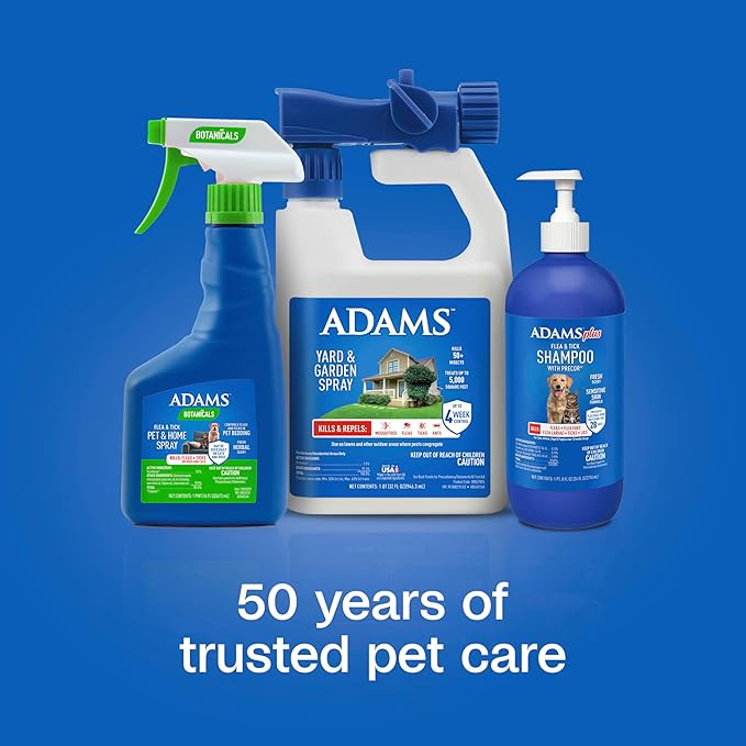 ADAMS Plus Flea & Tick Shampoo with Precor for Dogs, Cats, Puppies & Kittens, Flea Shampoo to Treat Flea Infestations, Kills Ticks, Fleas, Flea Eggs & Lice, Cleans and Conditions Coat, 24 Ounces