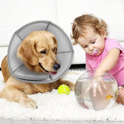 Soft Dog Cone Pet Cone Dog Recovery Collar Cone for Dogs After Surgery,Adjustable Dog Cone Collar for Large Medium Small Dogs Elizabethan Collar