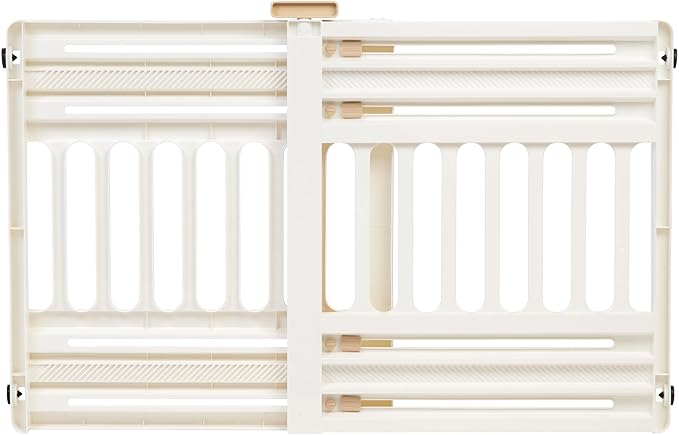 IRIS USA 24"-39" Dog Gate, Adjustable Indoor Pet Barrier, Pet Gate for Puppy, Small Dog, Cat, Easy Twist-to-Lock for Doorways & Stairs, Portable, Expandable, 25" Tall, White