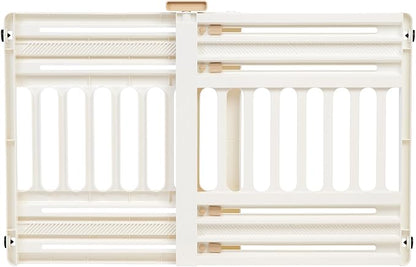 IRIS USA 24"-39" Dog Gate, Adjustable Indoor Pet Barrier, Pet Gate for Puppy, Small Dog, Cat, Easy Twist-to-Lock for Doorways & Stairs, Portable, Expandable, 25" Tall, White