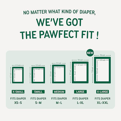 PAWPANG Disposable Dog Diaper Liners Booster Pads for Male & Female Dogs, 100ct, 5 Sizes Options, Doggie Diaper Inserts fit Most Types of Dog Diapers - Pet Belly Bands & Male Wraps (Small(100ct))