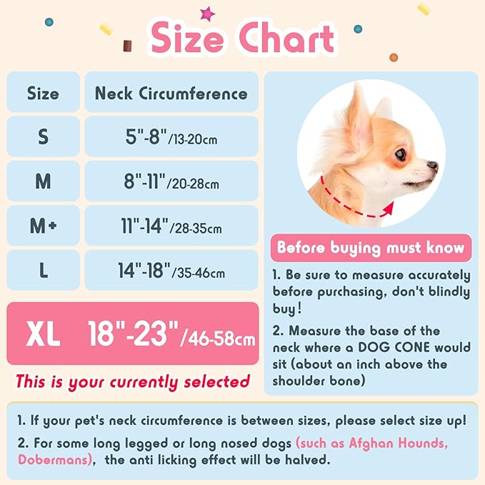 Inflatable Dog Pillow Cone Collar After Surgery, Donut Soft Neck Cone for Golden Retriever & German Shepherd Extra Large Dogs, etc, Recovery E Collar to Stop Licking Pink