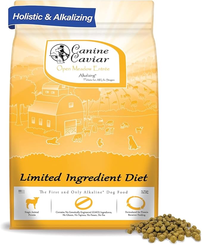 Canine Caviar - Open Meadow: Lamb & Pearl Millet Alkaline Dry Dog Food, Limited Ingredients, Gluten-Free, Based on Science & Research, Veterinary Alternative Diet (11 Pound Bag)