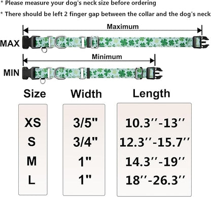 St.Patrick's Day Reflective Martingale Collar for Dogs with Quick Release Buckle Spring Clover Holiday Dog Collars (Shamrock, Large)