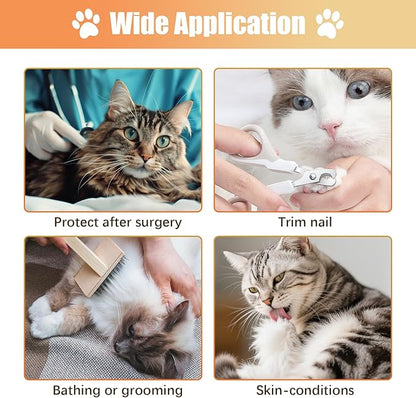 Cat Cone Collar Soft, Comfortable E Collar for Cats After Surgery, Recovery Elizabethan Collar for Cats Kitten to Stop Licking, Orange S