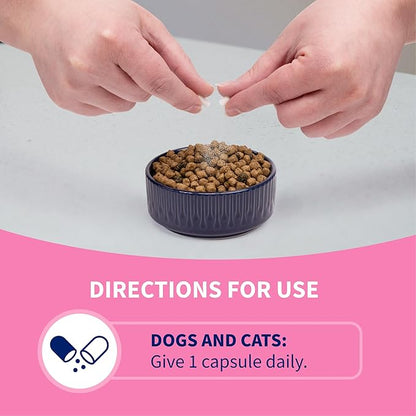 Nutramax Proviable Probiotics for Dogs and Cats, Daily Digestive Health Supplement with Multiple Strains of Bacteria, Cat and Dog Probiotics Plus Prebiotics, 30 Capsules