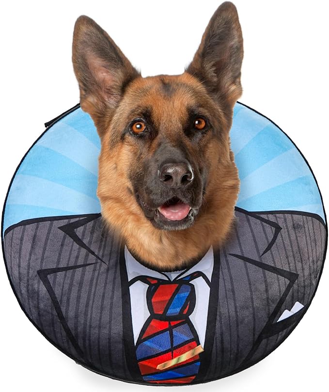 BEAUTYZOO Dog Cone Alternative After Surgery for Large Medium Small Dogs, Soft Inflatable Cone Collar for Dogs Cats, Dog Neck Donut E Collar Pet Recovery Collars to Stop Licking,Black XL