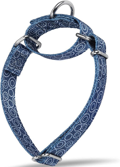 Martingale Collars for Dogs, No Pull Anti-Escape Pet Collar, Heavy Duty for Medium Dogs, Adjustable 14 Inch to 21 Inch, Navy Blue - C.R.C