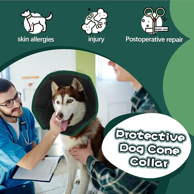 Dog Cone Collar After Surgery, Adjustable Soft Recovery Cone for Small Dogs to Stop Licking, Light-Weight Comfortable Elizabethan Collar for Dogs Anti-Bite Lick Protective Wound