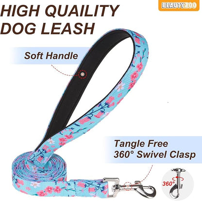 BEAUTYZOO No Pull Dog Harness Large,Adjustable Dog Harness and Leash Set -Easy Wearing with 3 Buckles/Control Handle,No Choke Soft Padded Reflective Pet Vest for Training Walking Hiking,Blue XL