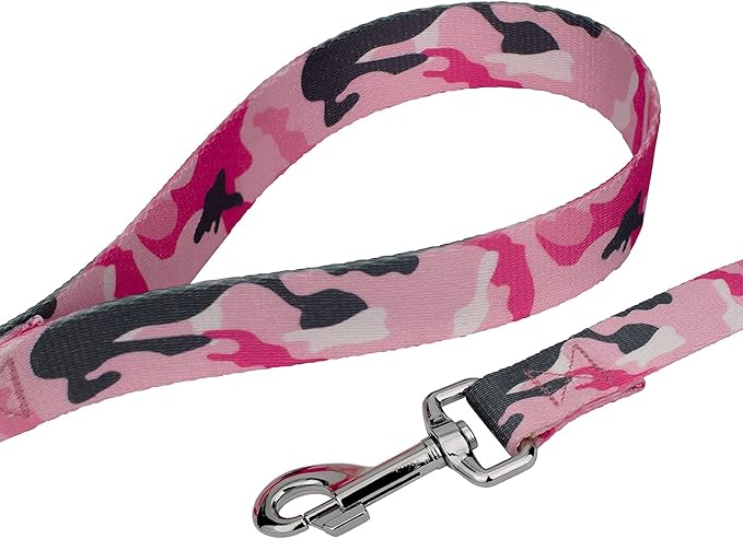 Country Brook Petz - Pink and Grey Camo Martingale Dog Collar and Leash - Camouflage Collection Featuring Rugged Designs (1 Inch, Extra Large)