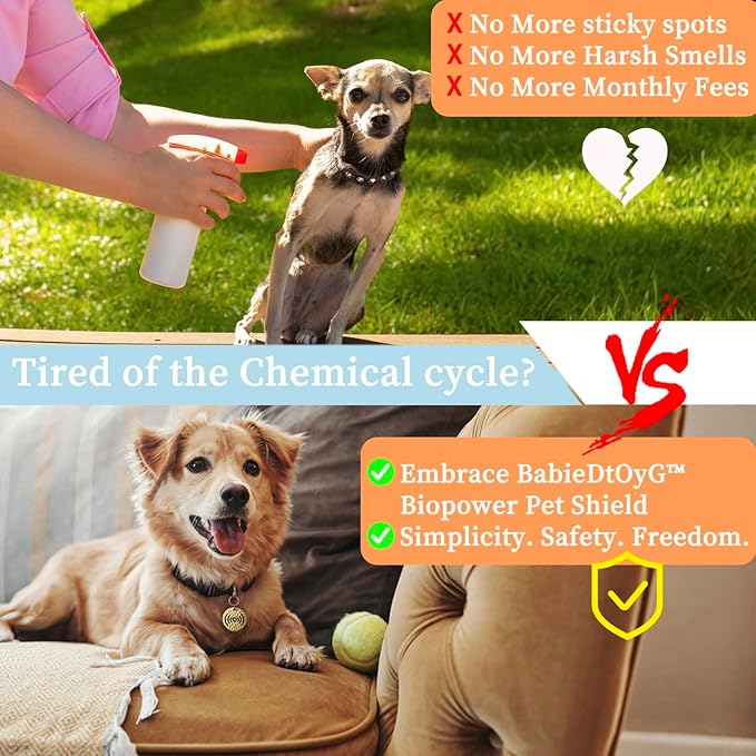 Natural Flea & Tick Repellent Collar Pendant for Dogs & Cats –12-Month Water-Resistant Biomass Energy Pet Shield – Safe for Pets When Used as Directed – Gift Ready (One Size- 2packs)
