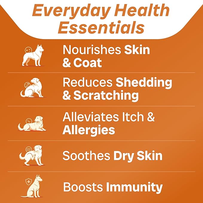 PawfectCHEW Fish Oil Omega 3 for Dogs - Allergy Relief - Joint Health - Itch Relief, Shedding - Skin and Coat Supplement - Alaskan Salmon Oil Chews - Omega 3 6 9 - EPA & DHA Fatty Acids