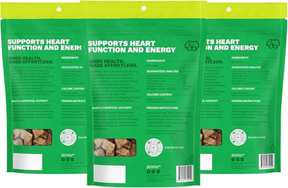 Get Joy Freeze Dried Dog Treats, 100% Beef Heart, 4 Ounce Bag (Pack of 3), Single Ingredient Organ Meat, High Protein, Heart Health, Energy, Grain Free, Gluten Free, Made in USA