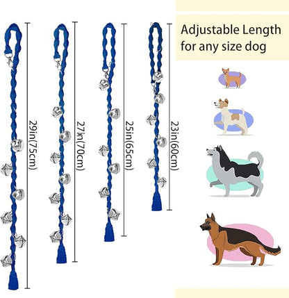 Dog Bells to Go Outside & Puppy Potty Training, Adjustable Dog Door Bell Ring to Go Potty, Handmade with Premium Yarn. Twisted Style, Blue