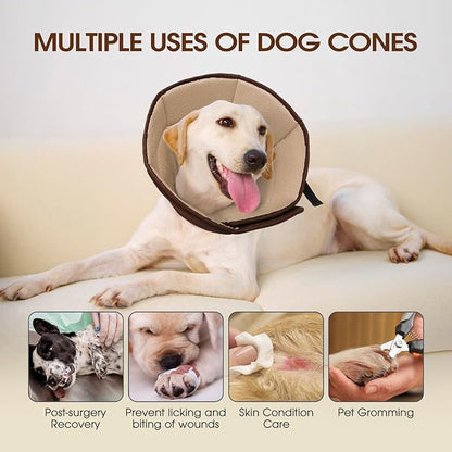 Dog Cone Collar After Surgery for Large Dogs, Adjustable Soft Cone for Dogs to Stop Licking, Professional Elizabethan Collar for Pet, Recovery Cones for Wound Healing & Hot Spots