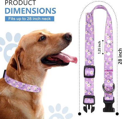 Rhea Rose 1 Inch Replacement Collar Strap Shock Collar with 2 Holes, Compatible with Nearly All Brands and Models of Underground Electric Dog Fences and Training Collars, Lavender Flowers