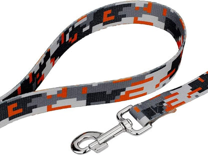 Country Brook Petz - Orange Digital Camo Martingale Dog Collar and Leash Limited Edition - Camouflage Collection Featuring Rugged Designs (1/2 Inch, Extra Small)