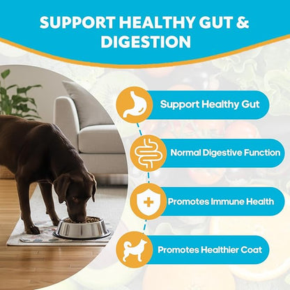 Probiotics for Dogs, Dog Probiotics with Digestive Enzymes with and Prebiotics for Support Gut & Digestion Health, Immune Support, Reduce Diarrhea, 120 Capsules