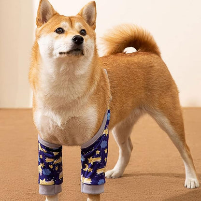 ROZKITCH Dog Surgery Leg Sleeve for Front Legs, Pet Prevent Licking Wound Elbow Knee Protector, Dog Leg Sleeve to Stop Licking Cone Collar Alternative for Sprain ACL CCL Arthritis Blue 2XL