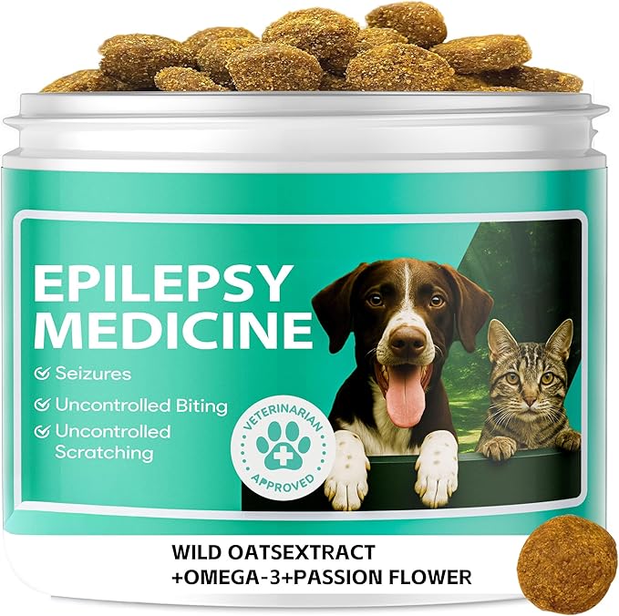 Calming Chews for Dogs | Seizure Medicine for Dog | Natural Herbal Formula Calms The Nervous System | Ashwagandha, Milk Thistle, Turmeric | Calming for Dogs Anxiety - 120 Chews